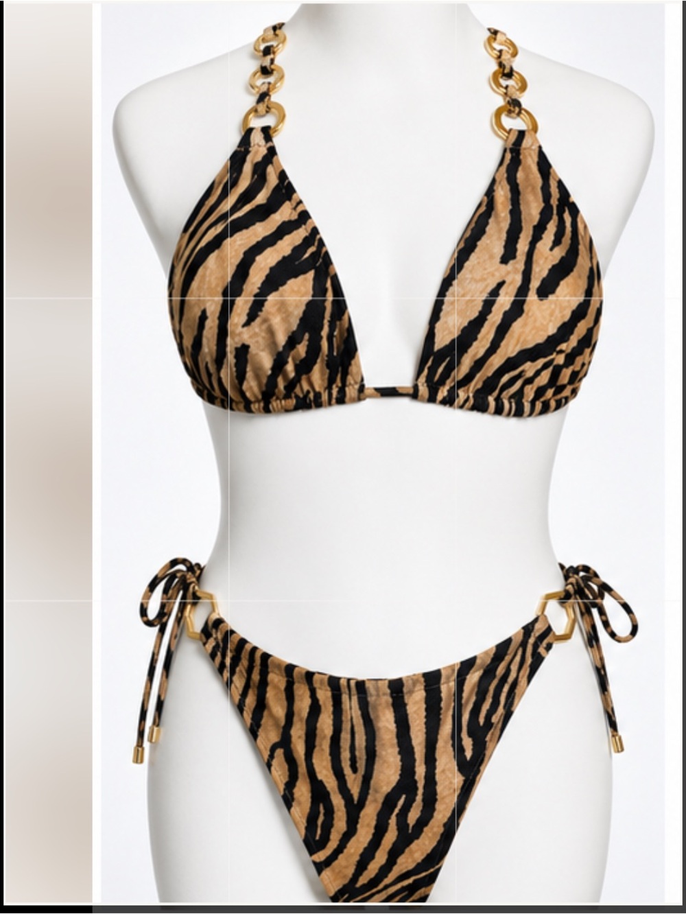 PQ SWIM PilyQ Clio link Zebra Bikini Gold Hardware
med
Bottoms NWT
Top worn once